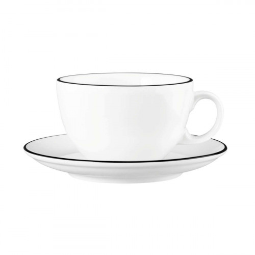 Seltmann Weiden Modern Life Black Line Milk coffee cup 0.37 L with saucer 2 pieces