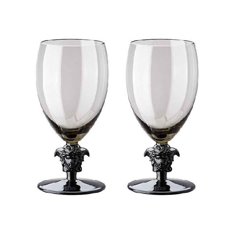 Rosenthal Versace Medusa Lumiere Haze White Wine Glass Grey H 156 Mm 333 Ml