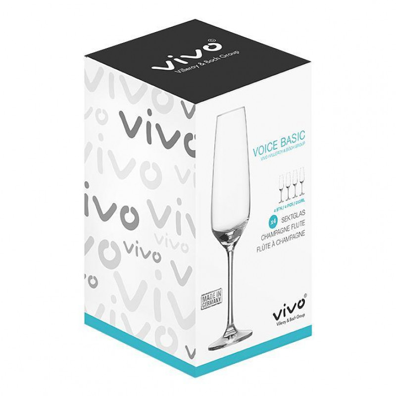 Vivo by Villeroy & Boch Group 4 pcs discreet glass set 782 ml / 283 ml clear crystal glass Voice Basic white wine glasses 