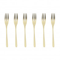 Sambonet Taste - Edelstahl / PVD Champagner 6-piece cake fork set