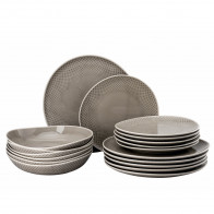 Rosenthal Junto Pearl Grey - Porzellan Plate Set 18 pcs