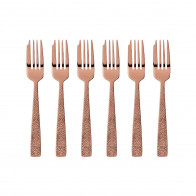 Sambonet Siena Edelstahl PVD / Kupfer Set of 6 cake forks
