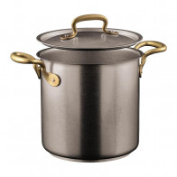 Sambonet 1965 Vintage - Edelstahl matt 18/10 High soup pot with lid d: 20 cm / h: 18 cm / 5.5 L