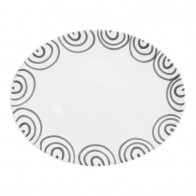 Gmundner Keramik Graugeflammt Oval plate 33x26x2.5 cm