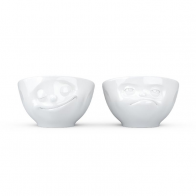 Fiftyeight Products TV Tassen TV Egg Cup Set white - happy & hmpff 2-piece