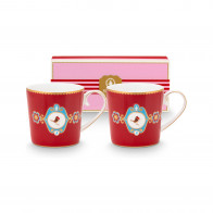 Pip Studio Love Birds Red-Pink Kaffeetassen Set 2-tlg. 0,19 L