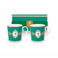 Pip Studio Love Birds Emerald-Green Teetassen Set 2-tlg. Medallion grün 0,30 L