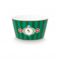 Pip Studio Love Birds Emerald-Green Schale streifen 15 cm