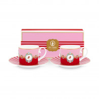 Pip Studio Love Birds Red-Pink Cappuccinotasse Set 4-tlg. 0,20 L