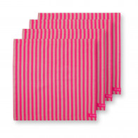 Pip Studio Stripes Pink Textilservietten Set 4-tlg. 40x40cm