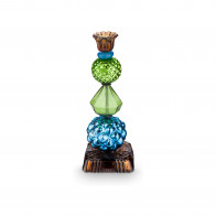 Pip Studio Love Birds Dark Green Kerzenständer Glas Perlen Blau/Grün 23,5 cm