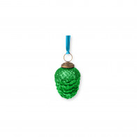 Pip Studio Love Birds Dark Green Weihnachtskugel Glas Tannenzapfen Grün 7,5 cm