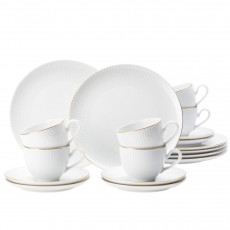 Seltmann Weiden Amina Weiß Goldrand Kaffeeservice 18-tlg.