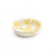 Gmundner ceramic yellow flamed cereal bowl small d: 14 cm / h: 4,5 cm / 0,27 L