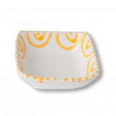 Gmundner Keramik Gelbgeflammt Square bowl 9x9x3.4 cm