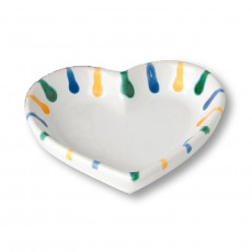 Gmundner Keramik Buntgeflammt Heart shell d: 10 cm / h: 2.4 cm