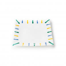 Gmundner Keramik Buntgeflammt Dessert plate / breakfast plate 20x20x2.6 cm