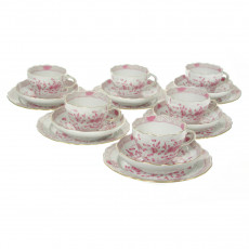 Meissen Neuer Ausschnitt - Indische Malerei purpur Goldpunkte mit Goldrand Coffee set for 6 people 18 pieces