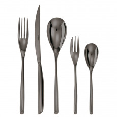 Sambonet Bamboo - Edelstahl / PVP schwarz 30-piece cutlery set. Full tang / Monoblock