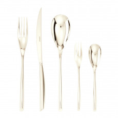 Sambonet Bamboo - Edelstahl / PVP Champagner 30-piece cutlery set. Full tang / Monoblock