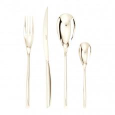 Sambonet Bamboo - Edelstahl / PVP Champagner 24-piece cutlery set. Full tang / Monoblock