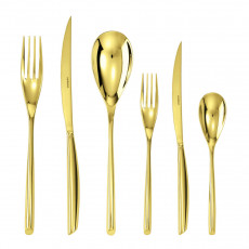 Sambonet Bamboo - Edelstahl / PVP Gold 36-piece cutlery set. Full tang / Monoblock