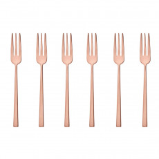 Sambonet Rock - Edelstahl / PVD Kupfer Set of 6 cake forks