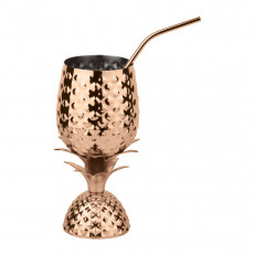 Sambonet Paderno Bar Utensils Pineapple cup with straw h: 20.5 cm / 500 ml
