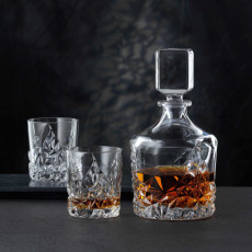 Nachtmann Sculpture Whisky-Set Glass 3-pcs. 2x Whisky cup / 1x Carafe