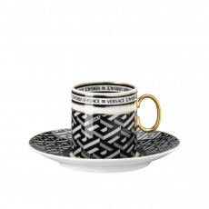 Rosenthal meets Versace La Greca Signature Black Espresso cup 2-piece