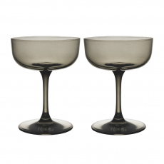 like. by Villeroy & Boch Like Glass Smoke Champagne Coupe / Dessert Bowl Set 2 pcs. 0.12 L