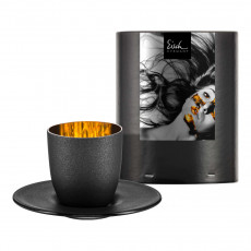 Eisch Cosmo schwarz gold Espresso cup with glass coaster d: 11.5 cm / h: 6.5 cm / 100 ml