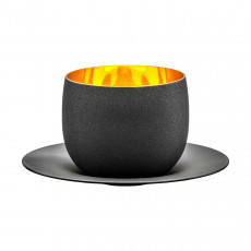 Eisch Cosmo schwarz gold Cappuccino cup with glass saucer d: 14.5 cm / h: 7.5 cm / 300 ml