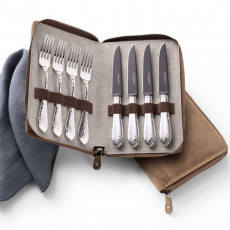 Robbe & Berking Martele 925 Sterling Silber Grill set Frozen Black 8 pieces