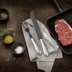 Robbe & Berking Martele - 925 Sterling Silver Carving Fork Frozen Black 250 mm