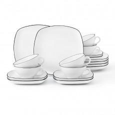 Seltmann Weiden Lido Black Line Square small tea set 18 pieces