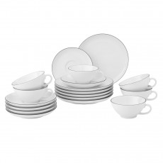 Seltmann Weiden Lido Black Line Large tea set, 18 pieces