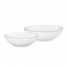 Seltmann Weiden Lido Black Line Set of 2 round bowls