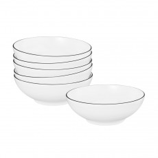 Seltmann Weiden Lido Black Line Set of 6 dessert bowls