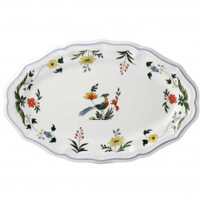 Gien Fayencerie Oiseaux Paradis Oval plate 41 x 26.2 cm