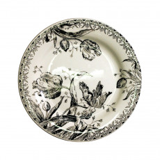 Gien Tulipes Noires bread plate 16,5 cm