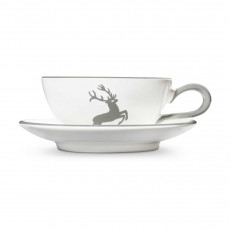 Gmundner ceramic grey deer tea cup smooth 0,17 L
