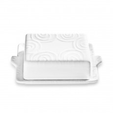 Gmundner Keramik Weißgeflammt Butter dish 250 g