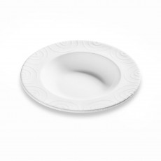 Gmundner Keramik Weißgeflammt Soup plate Gourmet d: 24 cm / h: 4 cm