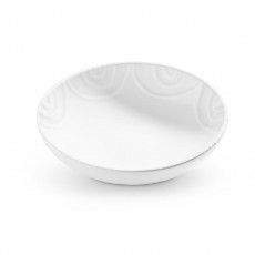 Gmundner ceramic white flamed bowl large d: 17 cm / h: 4,8 / 0,2 L