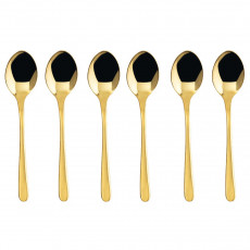 Sambonet Button - Stainless Steel / PVD Gold Mocca Spoon Set 6 pcs.