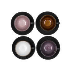 Bitz Gastro black / light Cup 0.22 L with saucer 10 cm Set of 4 pieces