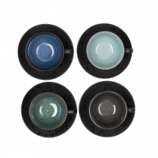 Bitz Gastro black / dark Cup 0.22 L with saucer 10 cm Set of 4 pieces