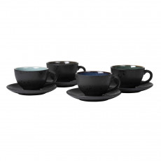 Bitz Gastro black / dark Cup 0.22 L with saucer 10 cm Set of 4 pieces