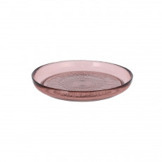 Bitz Kusintha - Glas pink Plate d: 18 cm / h: 2,5 cm
